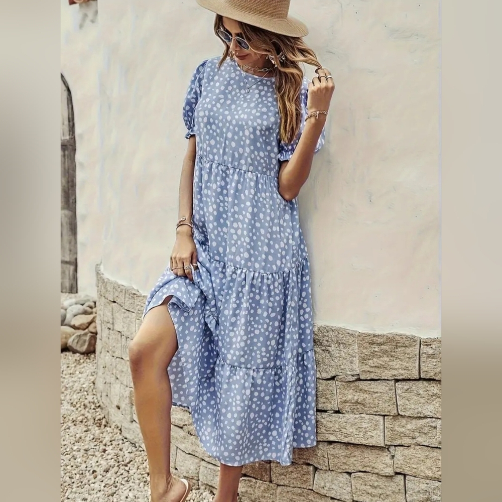 Floral print crew neck plus size stylish women dress New with Tag!
